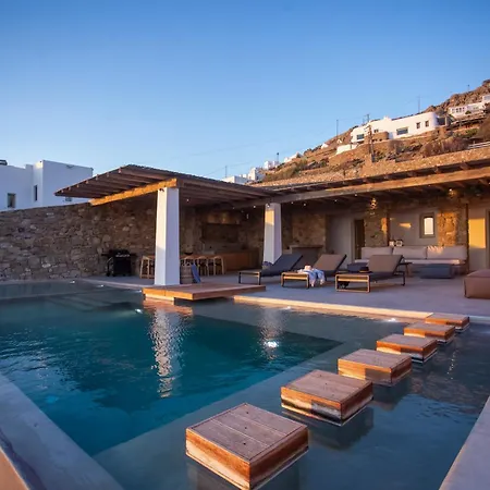 Aura Seaview Sunset Pool W Night Security Guard - Six Bedrooms Villa Fanári