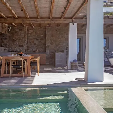 Aura Seaview Sunset Pool W Night Security Guard - Six Bedrooms Villa Fanári