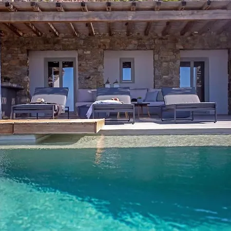 Aura Seaview Sunset Pool W Night Security Guard - Six Bedrooms Fanari (Mykonos)